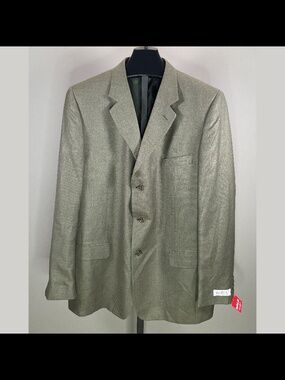 NEW Versini Jacket Mens 48 XL olive green silk wool sport coat classic